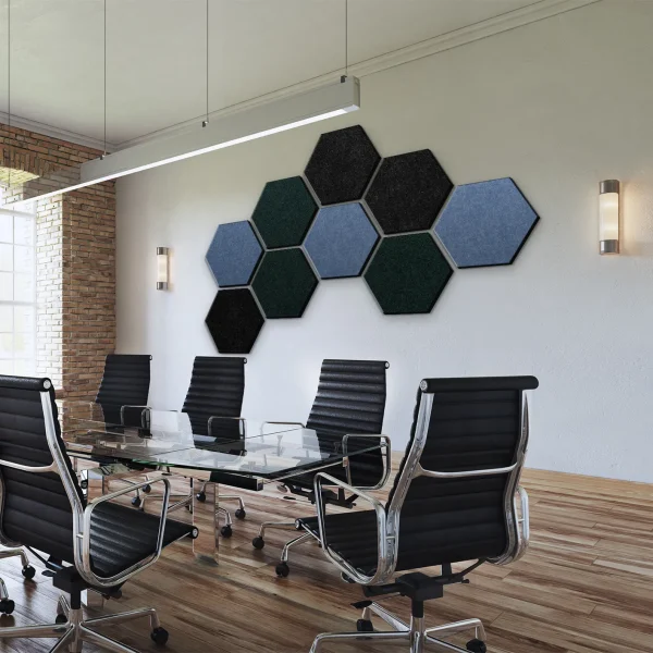Hexagon Panelen blauw en zwart