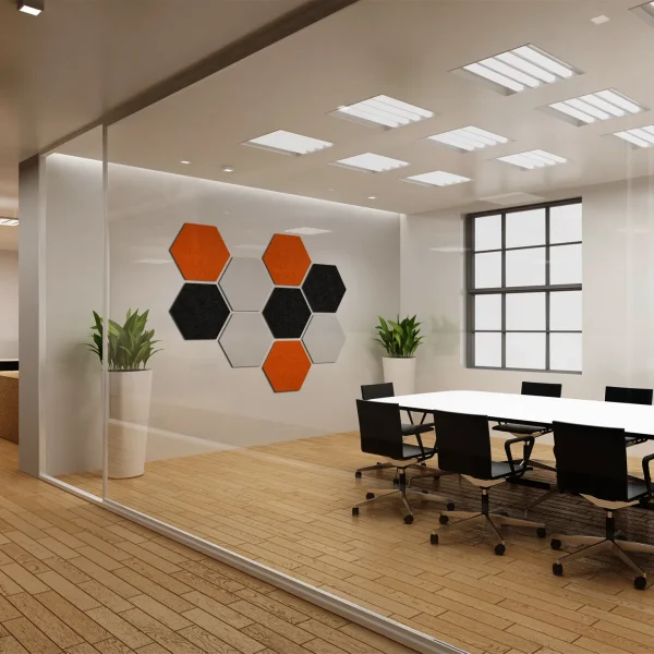 Hexagon Panelen oranje zwart en wit